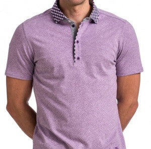 Kirkland Signature Mens Pima Cotton Polo (Large, Purple)