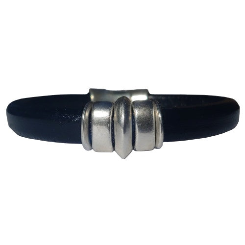 Men's Round V Initial Leather Bracelet