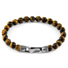 Anchor & Crew Tigers Eye Nachi Silver and Stone Beaded Bracelet