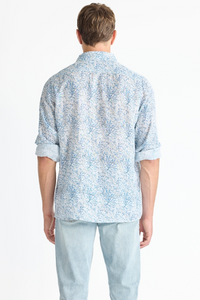 Raffi Floral Print Pure Linen LS Shirt