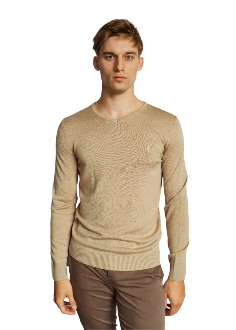 Bruun & Stengade Wool Modal Blend V-Neck Sweater