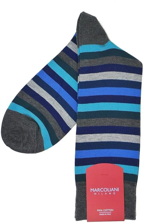 Marcoliani 4040 Pima Cotton Multicolor Stripe Socks