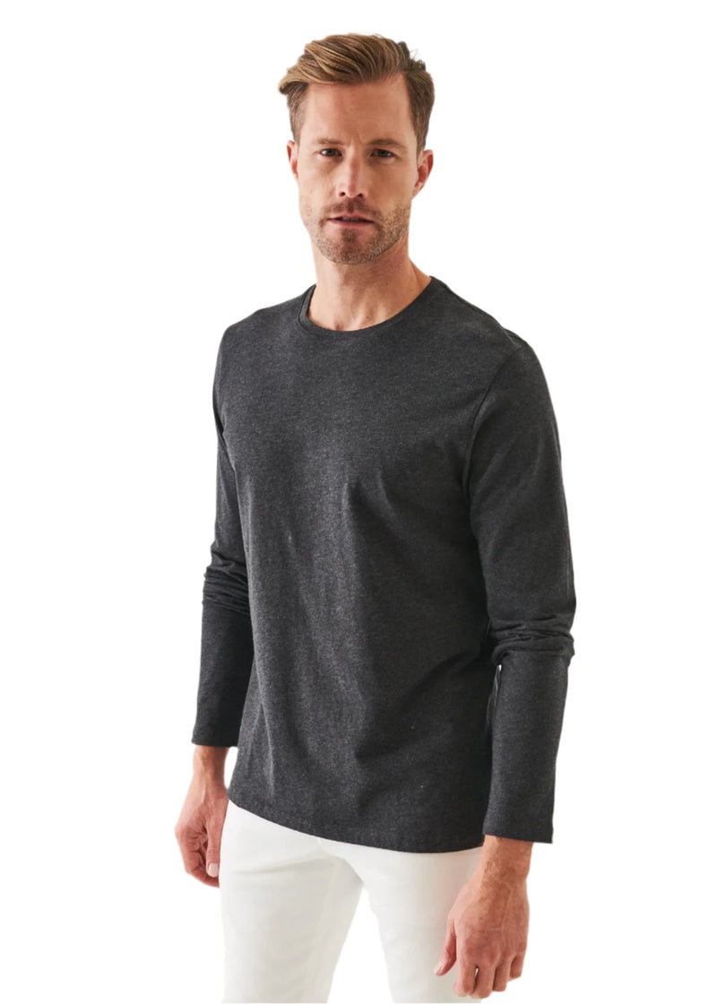 Patrick Assaraf Peruvian Pima Cotton LS Crew Neck Tee