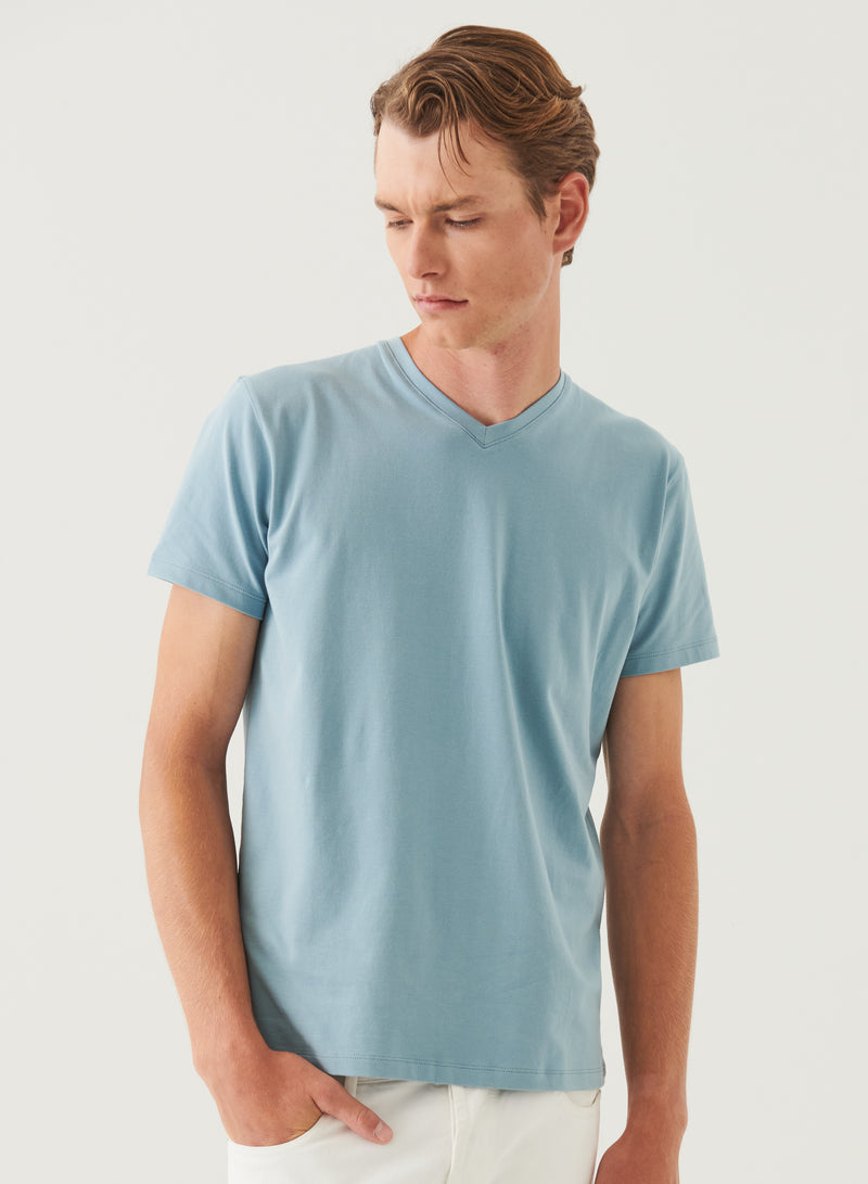 Patrick Assaraf Peruvian Pima Cotton SS V-Neck T-Shirt