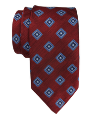 JZ Richards Birdseye Foulard Pattern Silk Tie