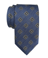 JZ Richards Birdseye Foulard Pattern Silk Tie