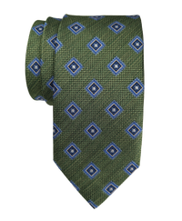 JZ Richards Birdseye Foulard Pattern Silk Tie