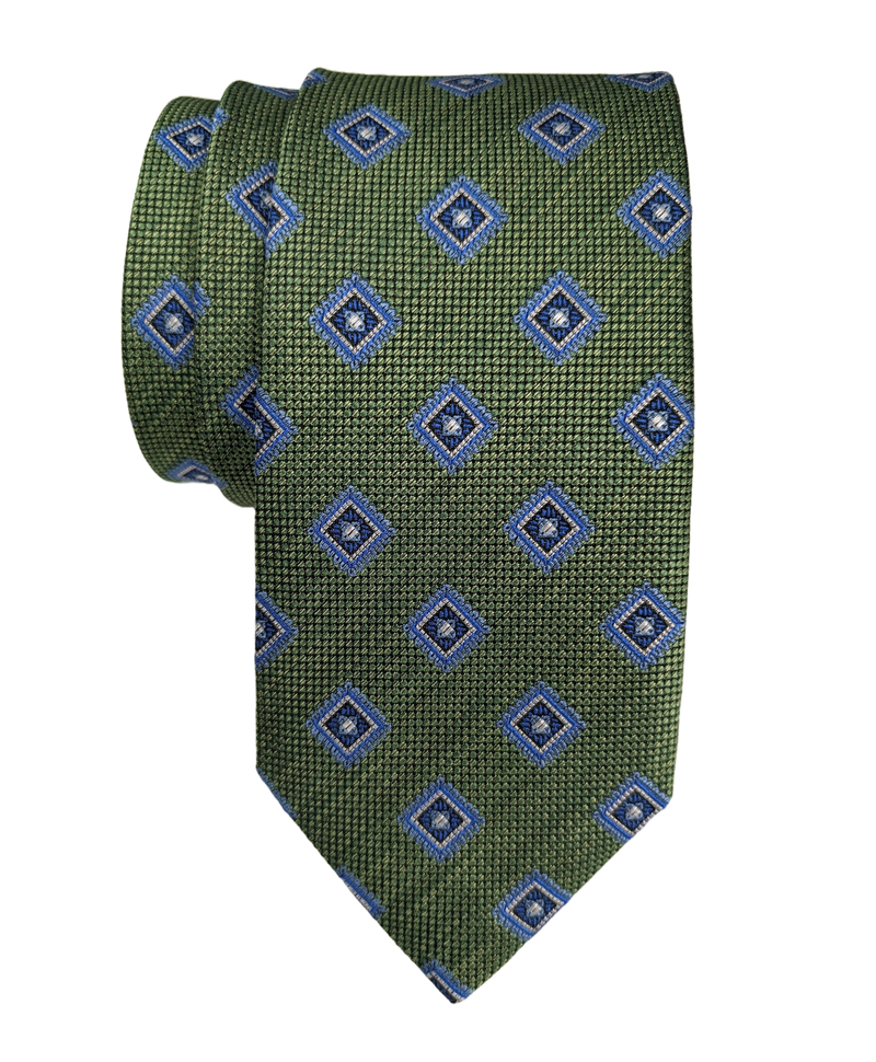 JZ Richards Birdseye Foulard Pattern Silk Tie