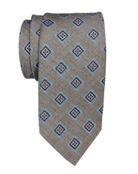 JZ Richards Checker Foulard Pattern Silk Tie