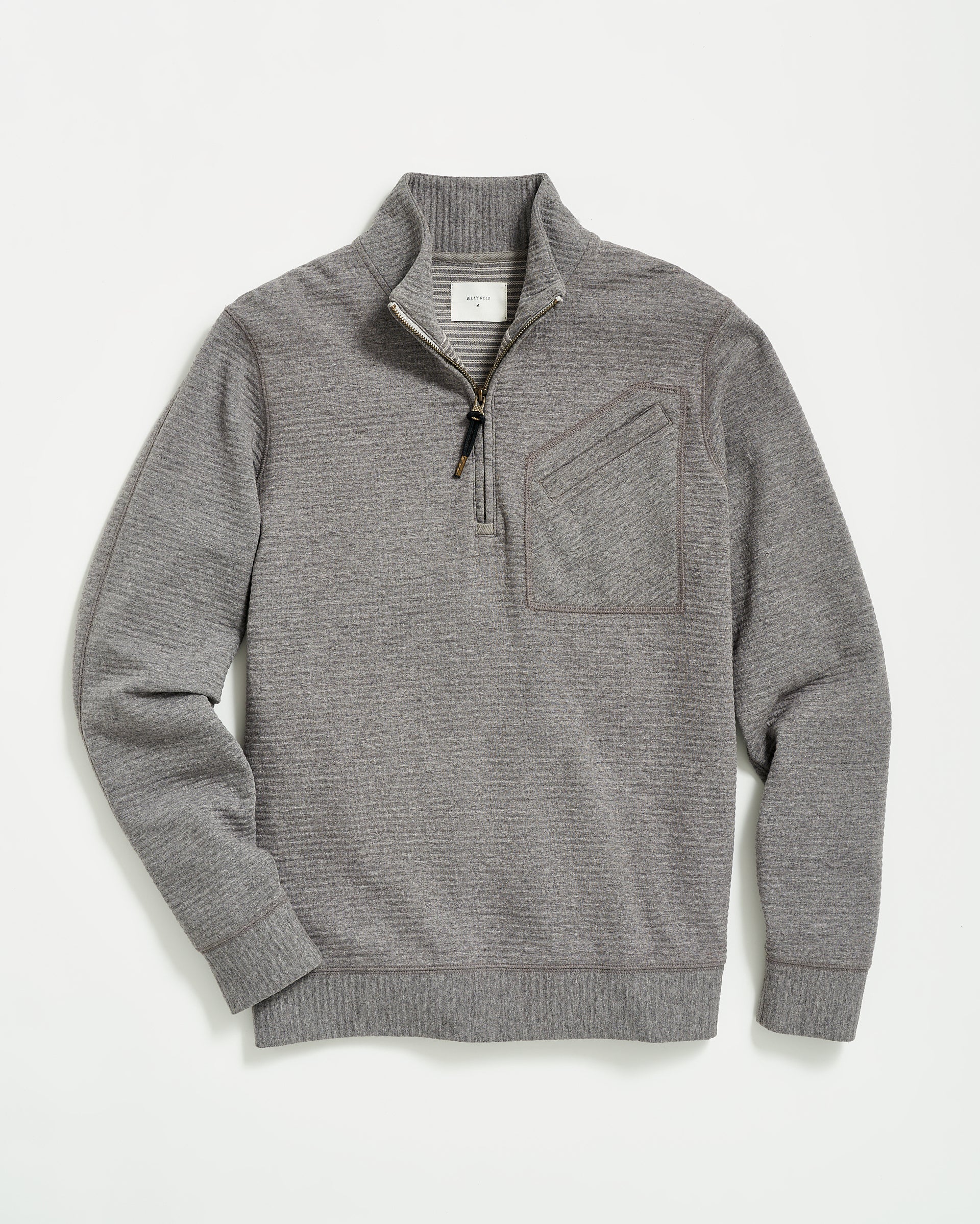 Billy Reid Quilted Quarter Zip Mock Neck Sweater Seattle Thread