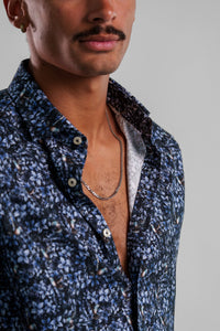 Stone Rose Floral Print Pattern SS Woven Shirt