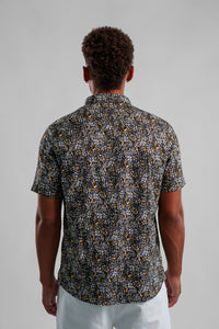 Stone Rose Floral Print Pattern SS Woven Shirt