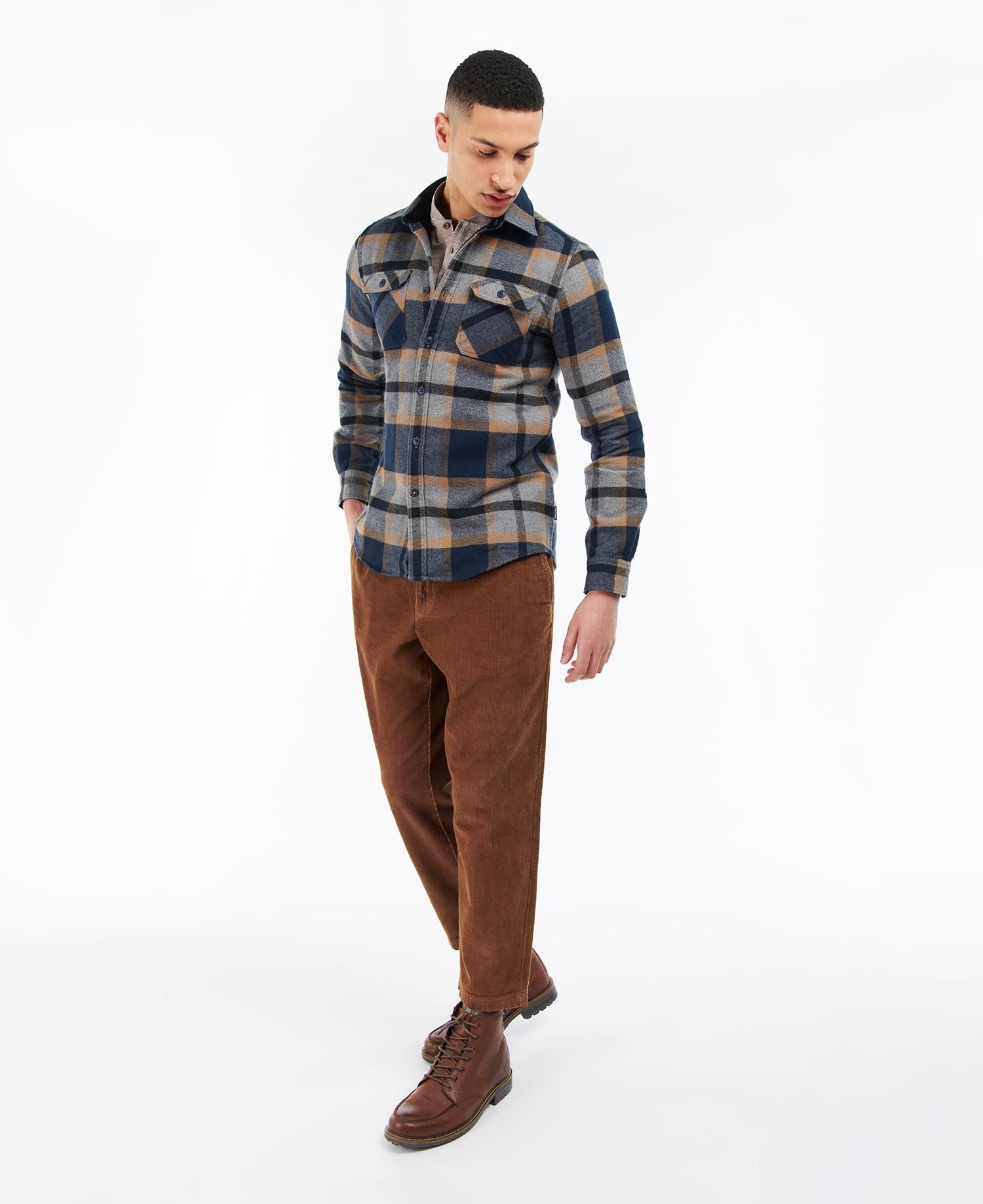 Barbour Rhobell Tailored Fit Thick Double Face Flannel Shirt