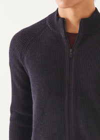 Patrick Assaraf Merino Full Zip Mock Neck Sweater