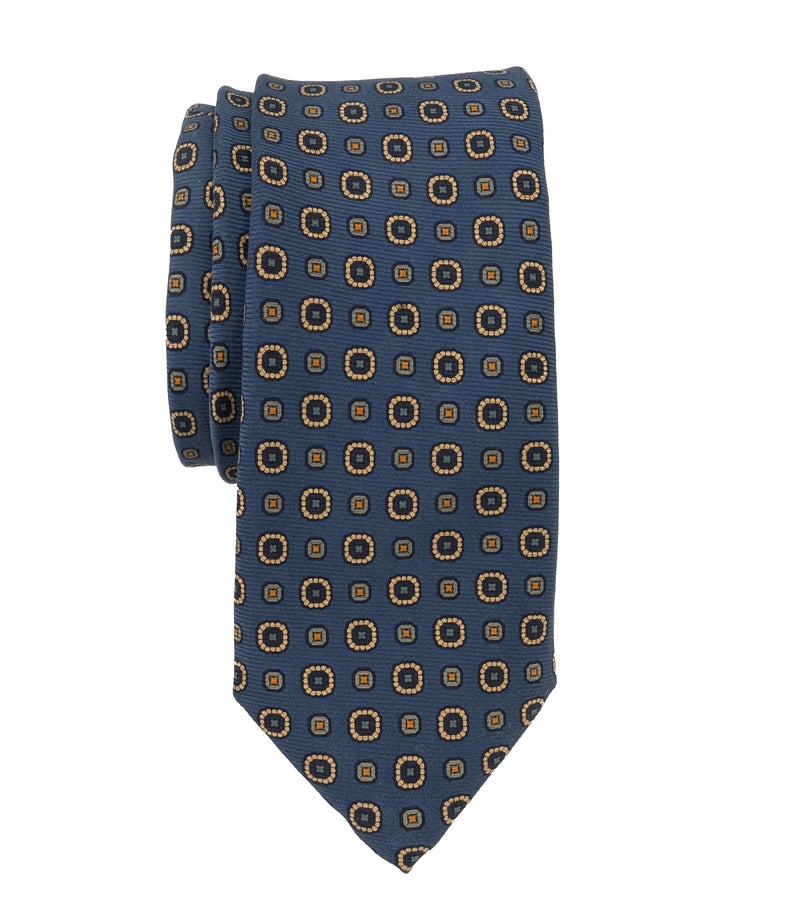 JZ Richards Rounded Foulard Pattern Silk Tie