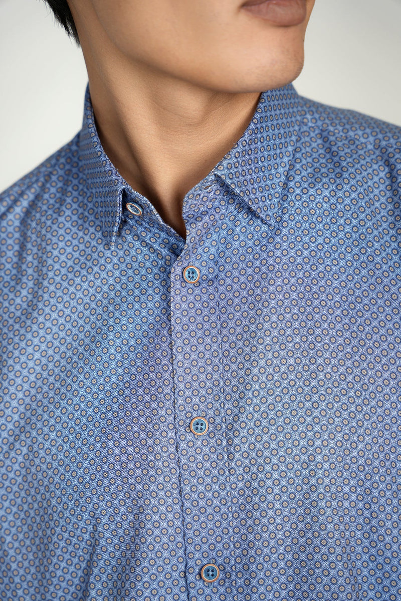 Luciano Visconti Leo Slim Fit Geometric Print Shirt