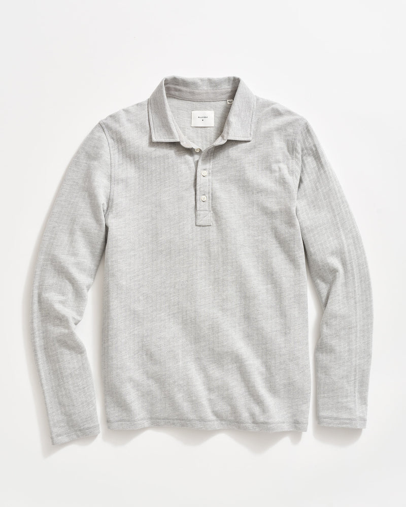 Billy Reid Herringbone LS Polo