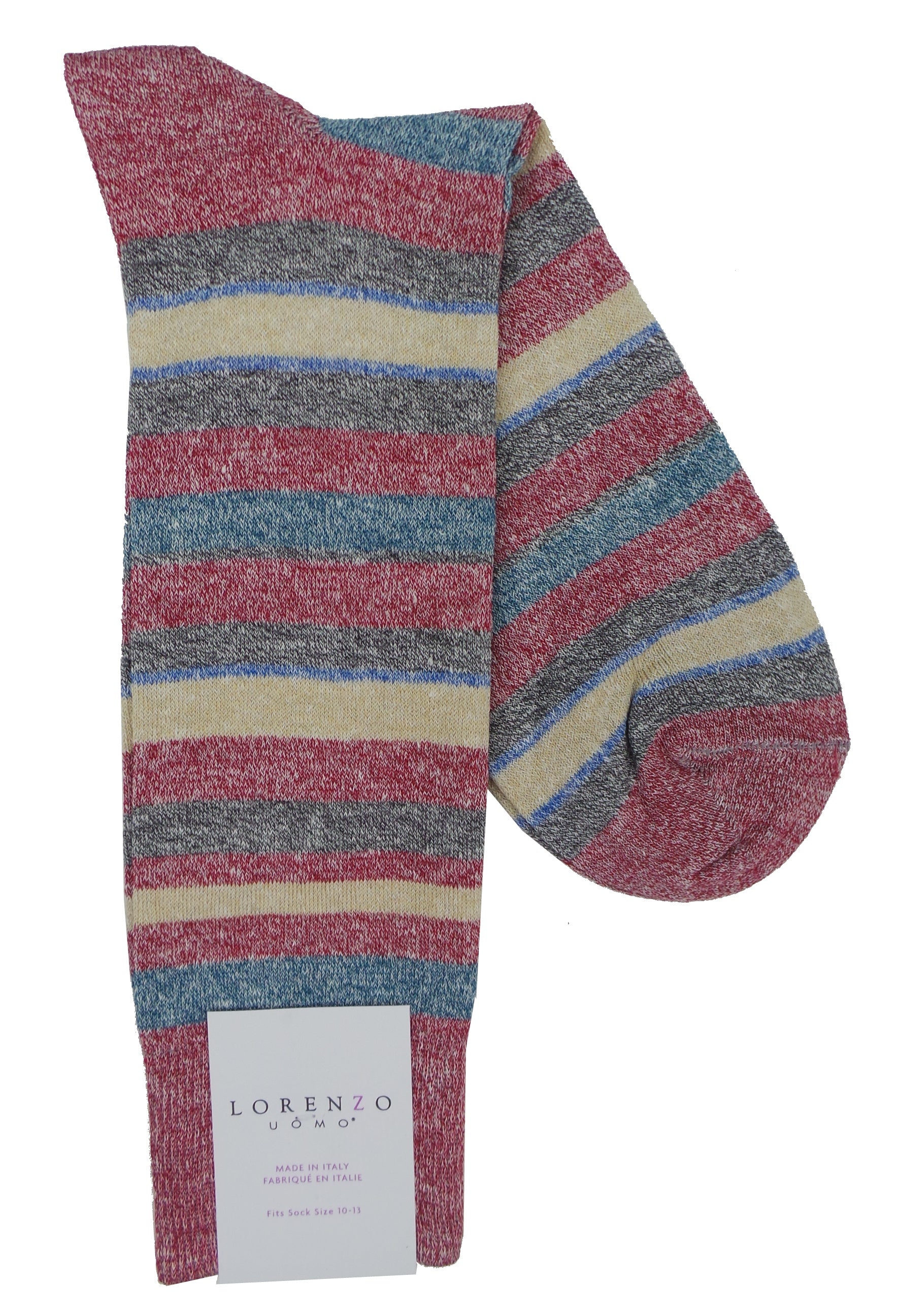 Lorenzo Uomo Multi Stripe Linen Cotton Blend Socks – Seattle