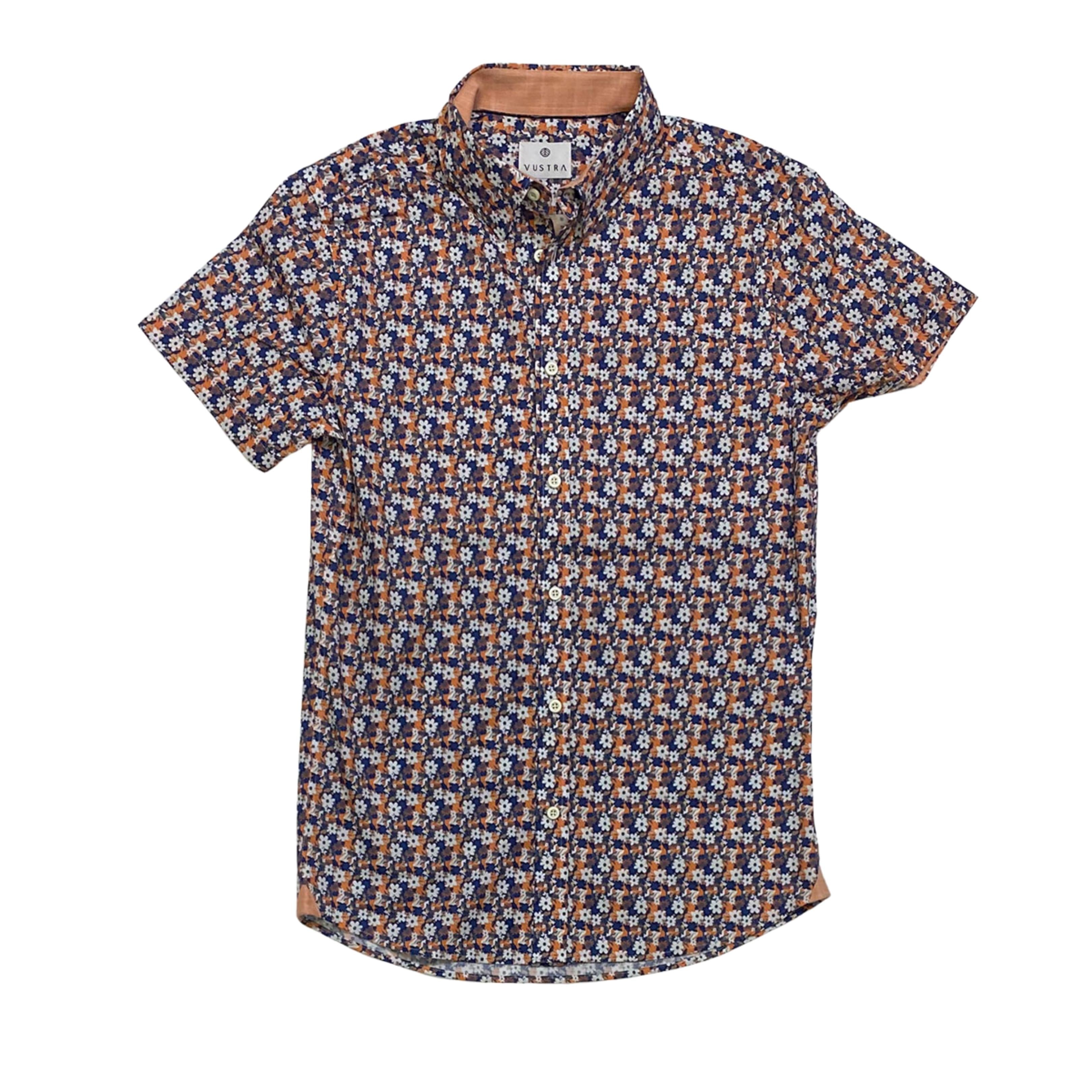 Vustra Lightweight Organic Cotton Floral Print Pattern SS Shirt